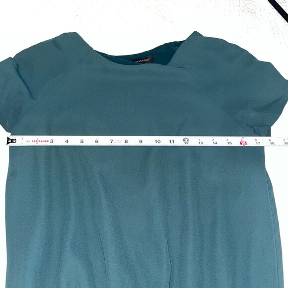 Banana Republic Green Short Sleeved Elastic Drop Waist Low Waist Dress Size 8 - Picture 9 of 10